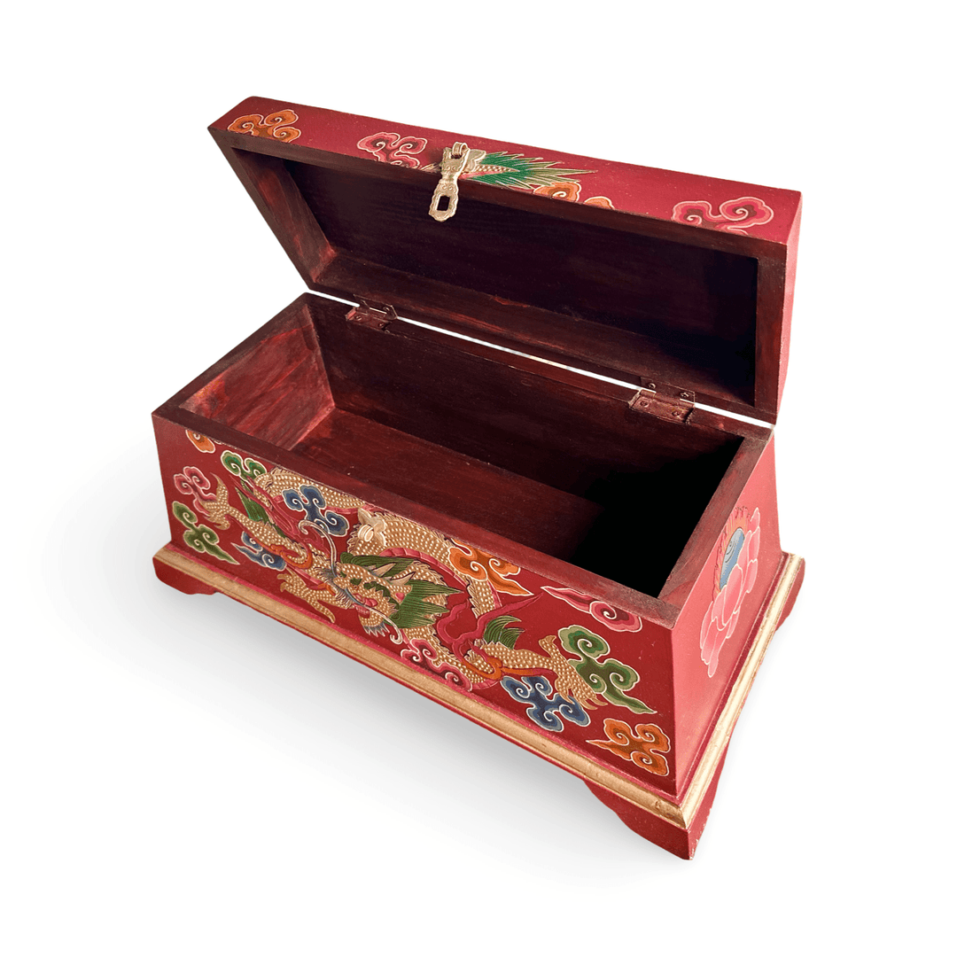 Grosse Tibetische Drachen - Holzschatulle - Atelier Tibet