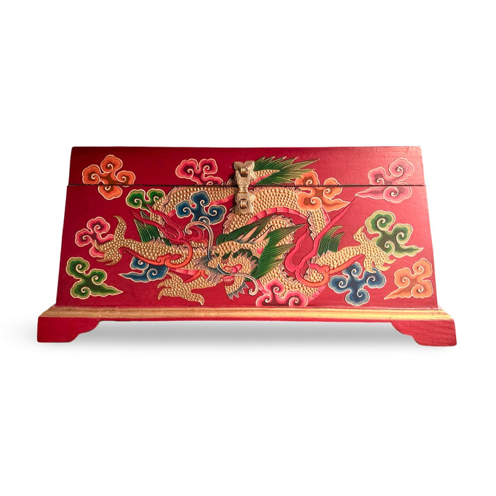 Grosse Tibetische Drachen - Holzschatulle - Atelier Tibet