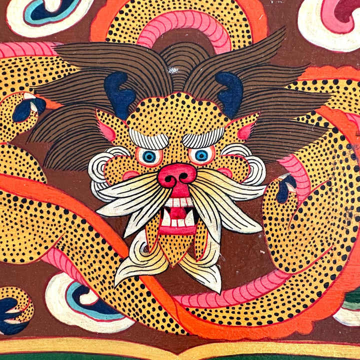 Grosse Tibetische Schneelöwen - Tiger - Holzschatulle - Atelier Tibet