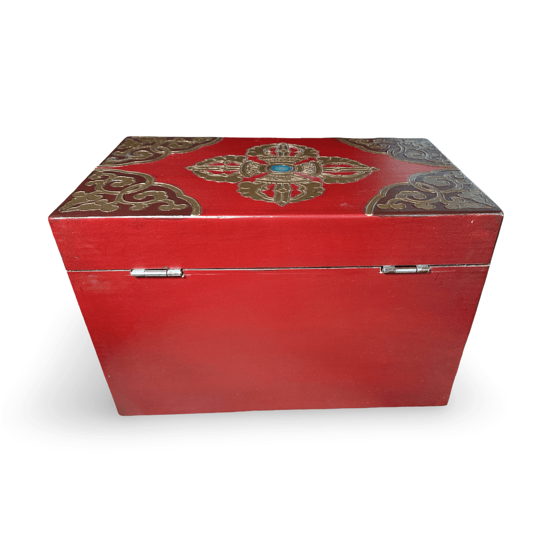 Grosse Tibetische Schneelöwen - Holzschatulle - Atelier Tibet