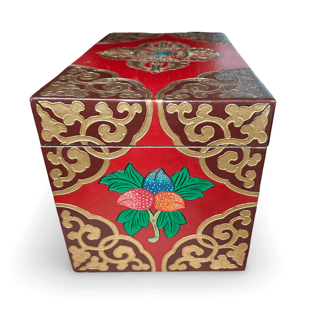 Grosse Tibetische Schneelöwen - Holzschatulle - Atelier Tibet