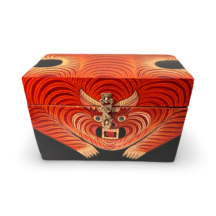 Grosse Tibetische Tiger-Holzschatulle - Atelier Tibet