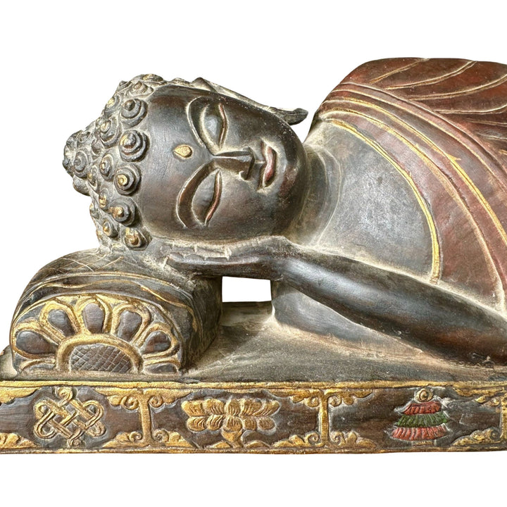 Grosser Liegender Buddha «Parinirvana» aus Stein - Atelier Tibet