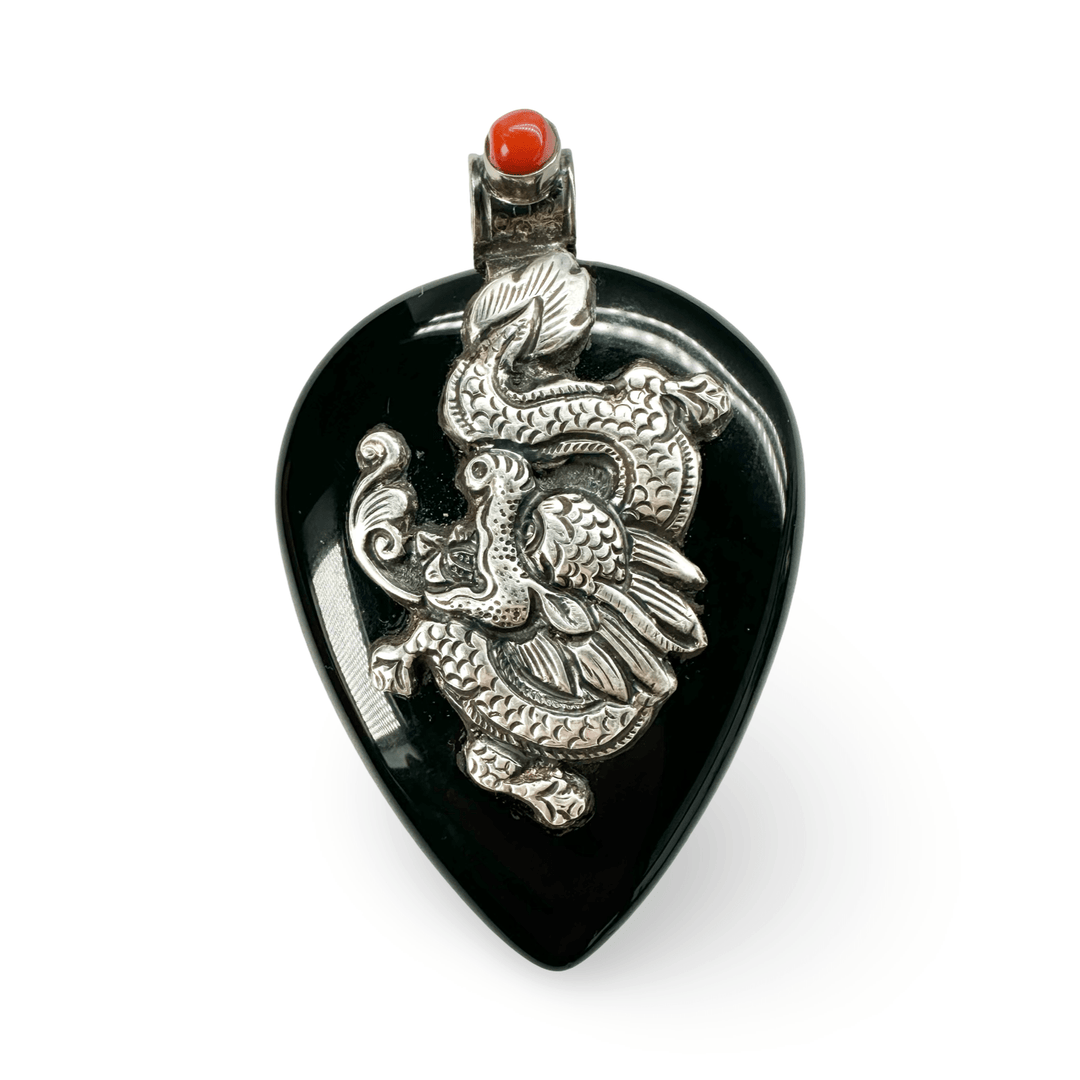 Grosser Onyx - Drachen - Anhänger - Atelier Tibet