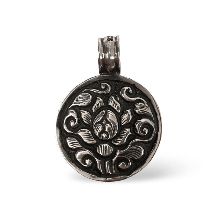 Grosser Tibetischer Silber-Anhänger mit Türkis und Koralle - Atelier Tibet