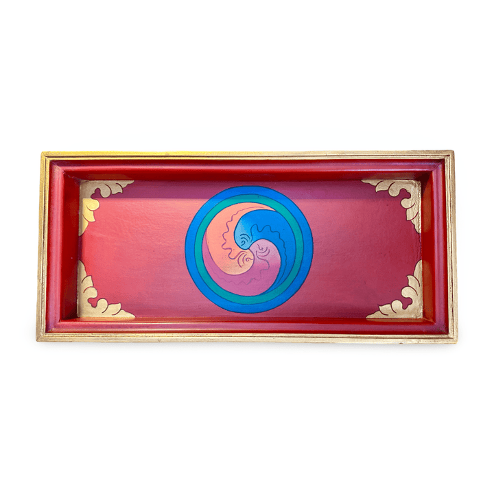 Grosses, langes tibetisches Tablett «Gankyil» - Atelier Tibet