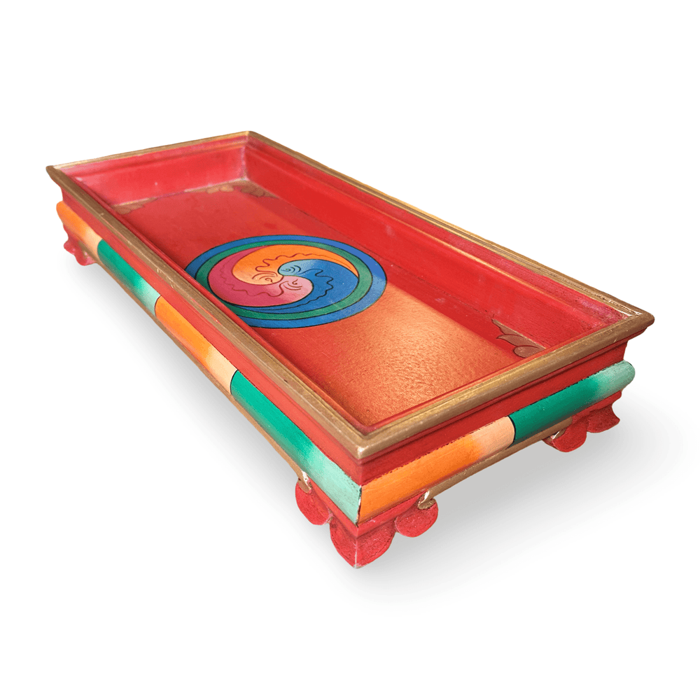 Grosses, langes tibetisches Tablett «Gankyil» - Atelier Tibet