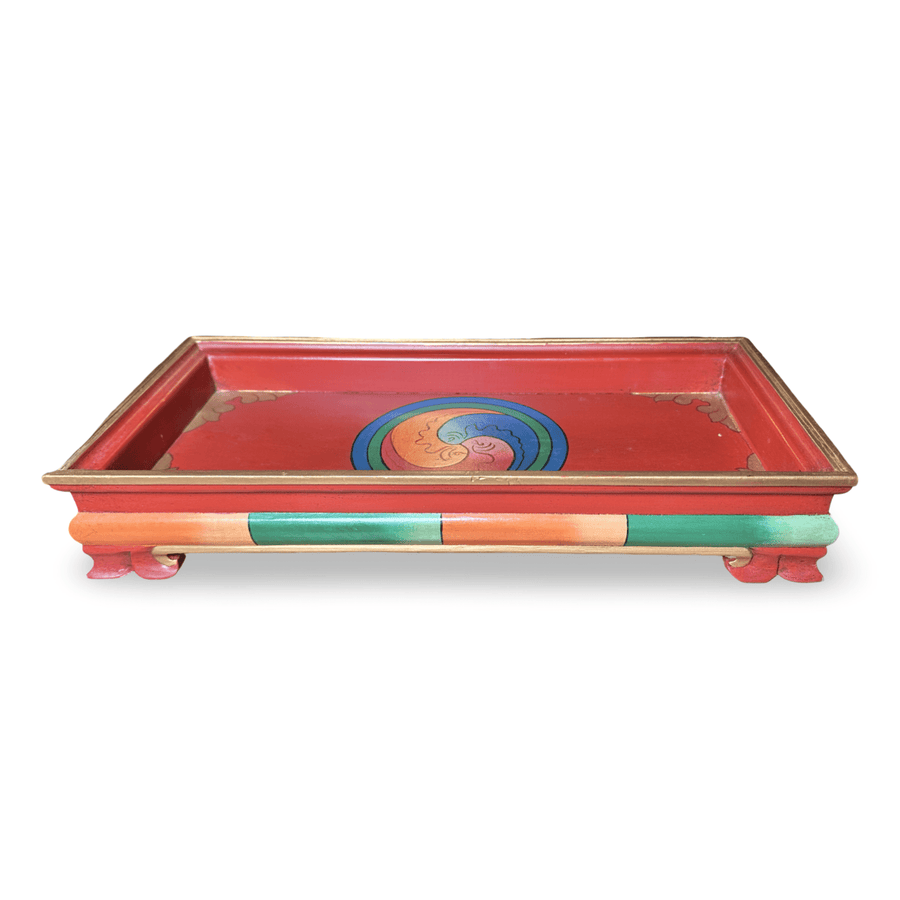 Grosses, langes tibetisches Tablett «Gankyil» - Atelier Tibet