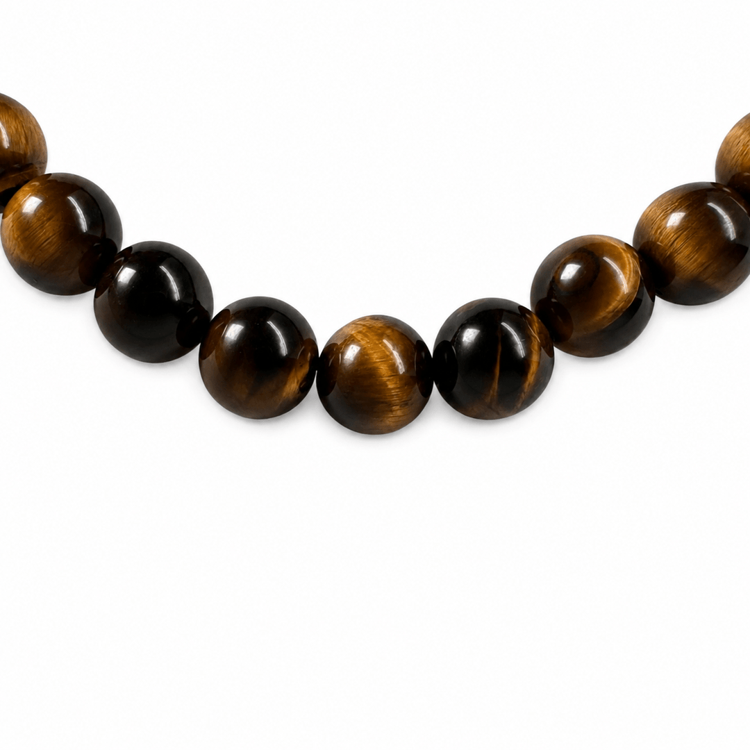 Grosses Tigerauge Mala-Armband (Ø 8 mm) - Atelier Tibet