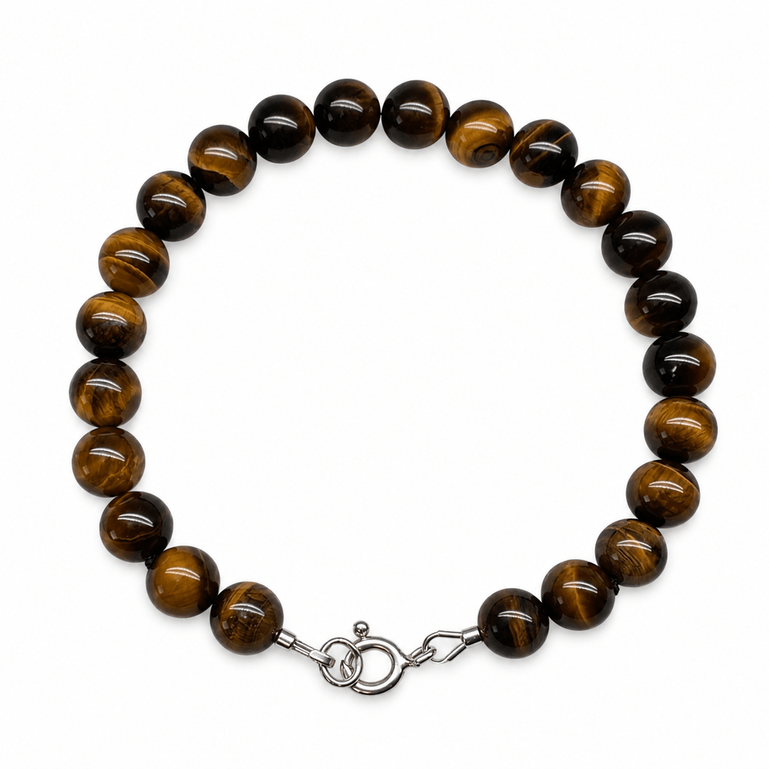 Grosses Tigerauge Mala-Armband (Ø 8 mm) - Atelier Tibet