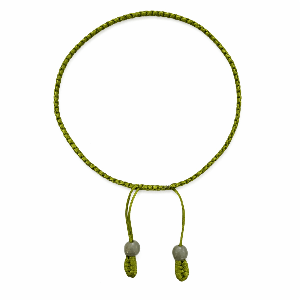 Grünes handgeknüpftes Armband - Atelier Tibet