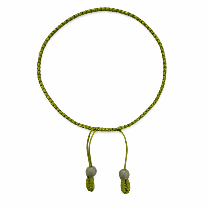 Grünes handgeknüpftes Armband - Atelier Tibet