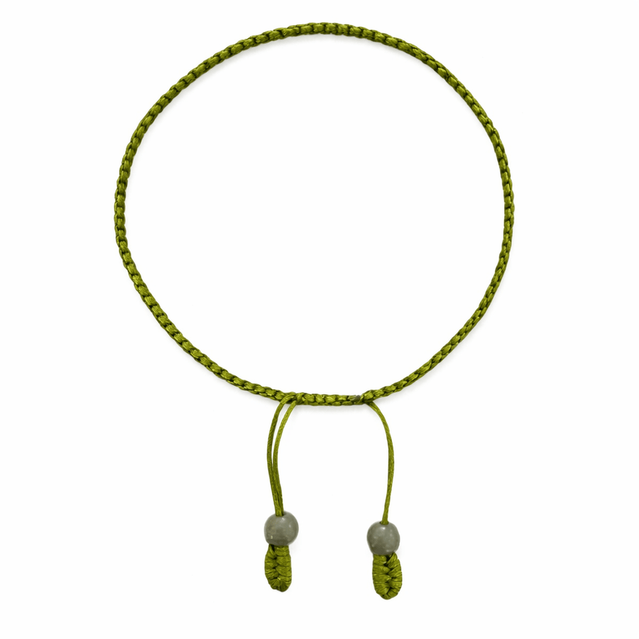 Grünes handgeknüpftes Armband - Atelier Tibet