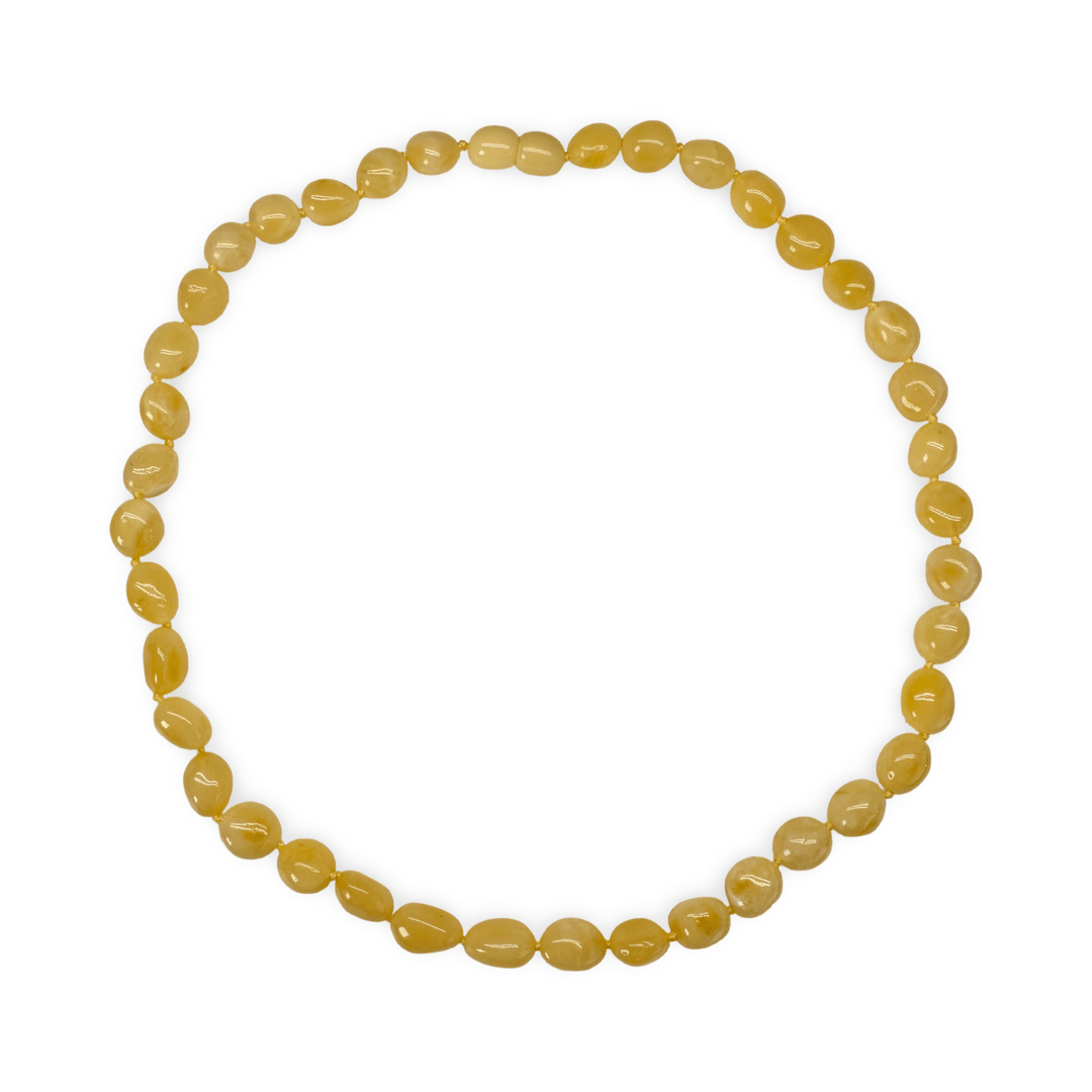 Halskette aus hellgelben Bernsteinen - Atelier Tibet