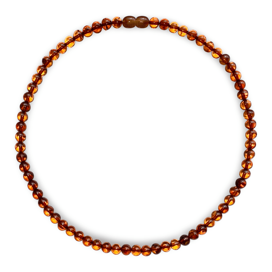 Halskette aus honigfarbigen Bernsteinen - Atelier Tibet