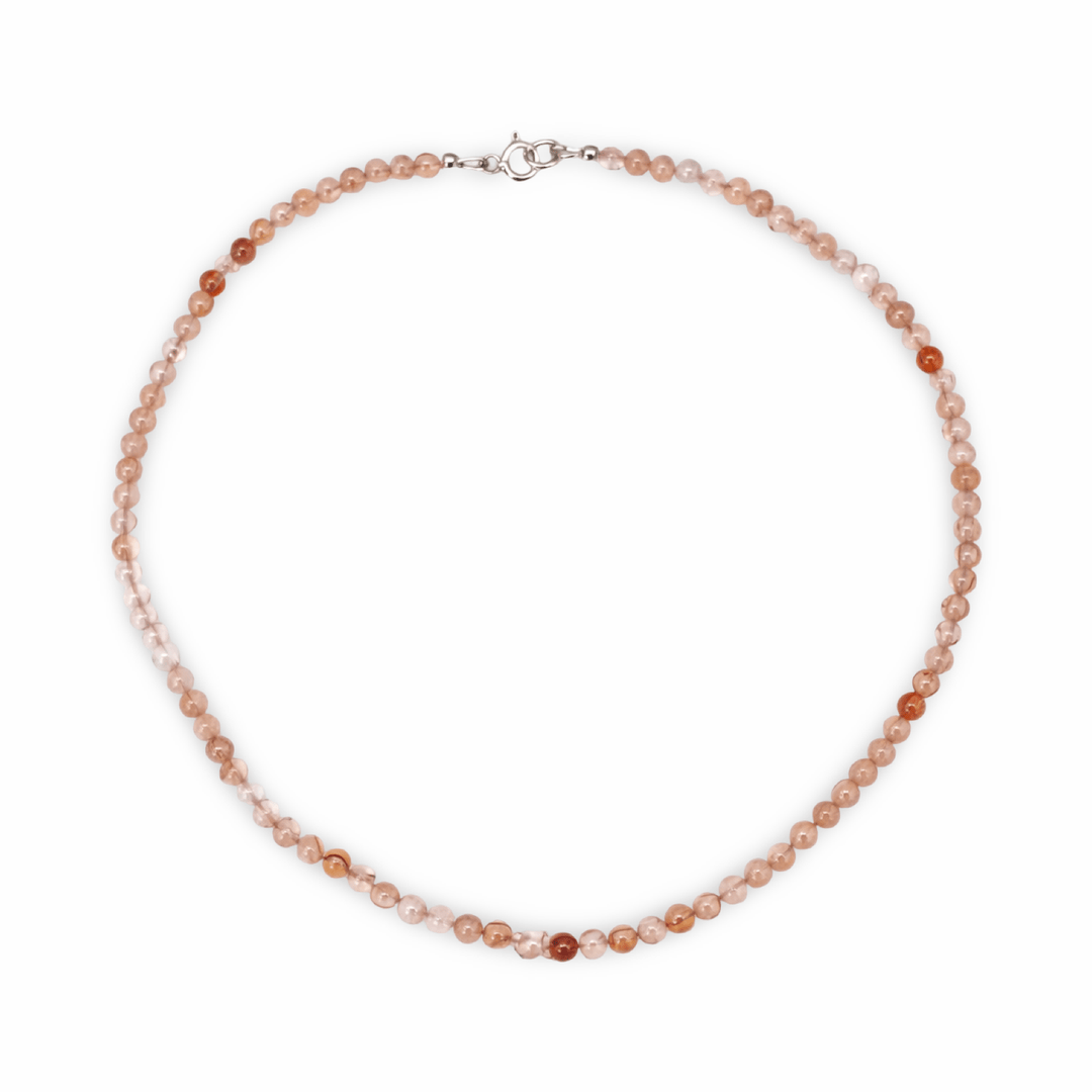 Halskette aus Kirschblüten - Achat - Atelier Tibet