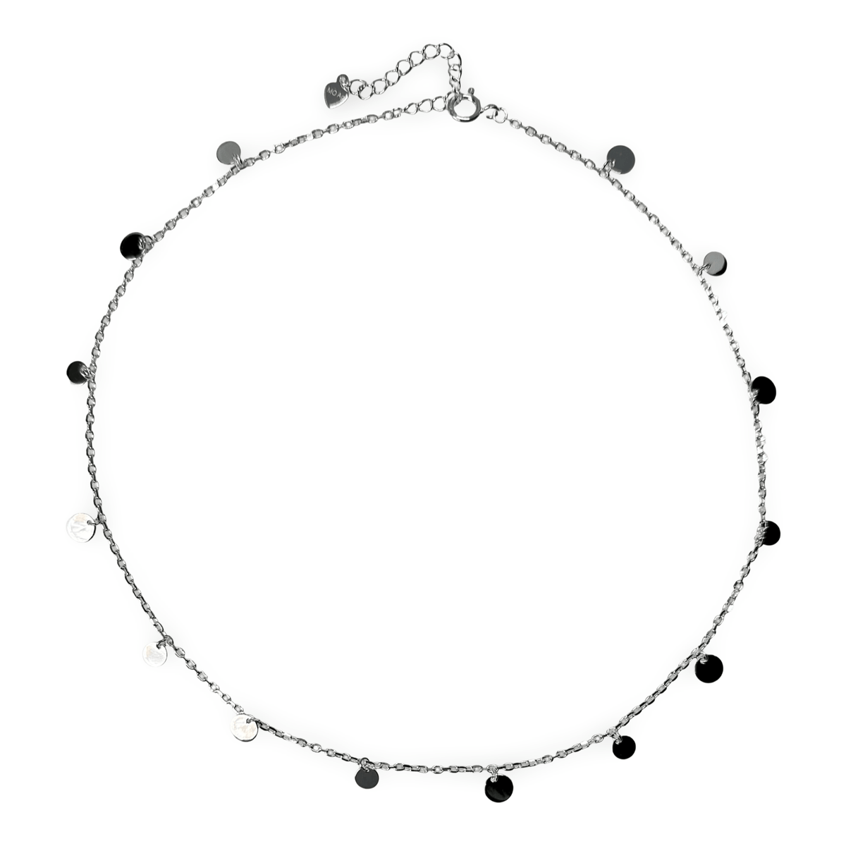 Halskette mit kleinen Plättchen aus Silber - Atelier Tibet