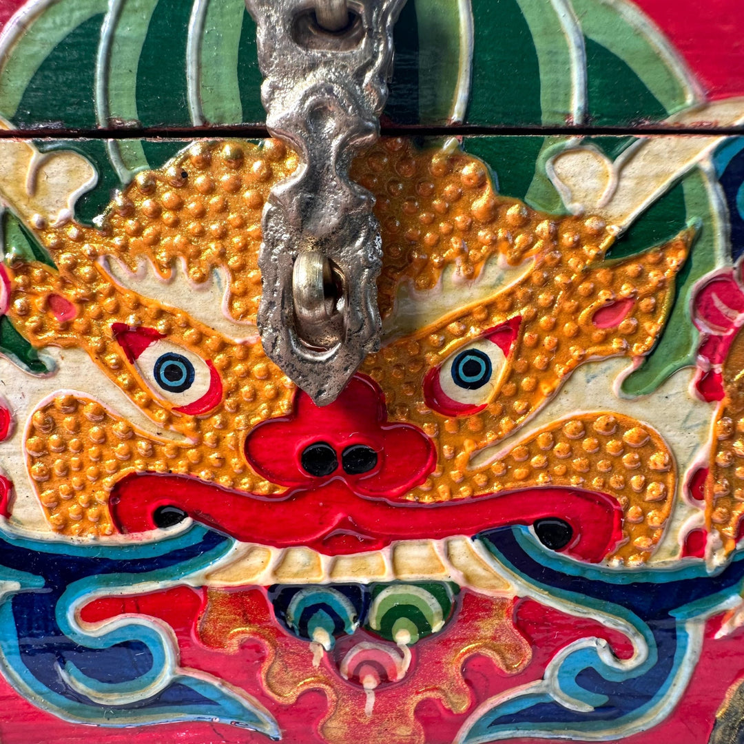 Handbemalte tibetische Holzschatulle «Cheppu» - Atelier Tibet