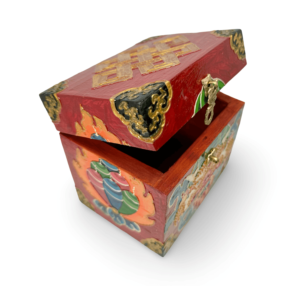 Handbemalte tibetische Holzschatulle «Cheppu» - Atelier Tibet