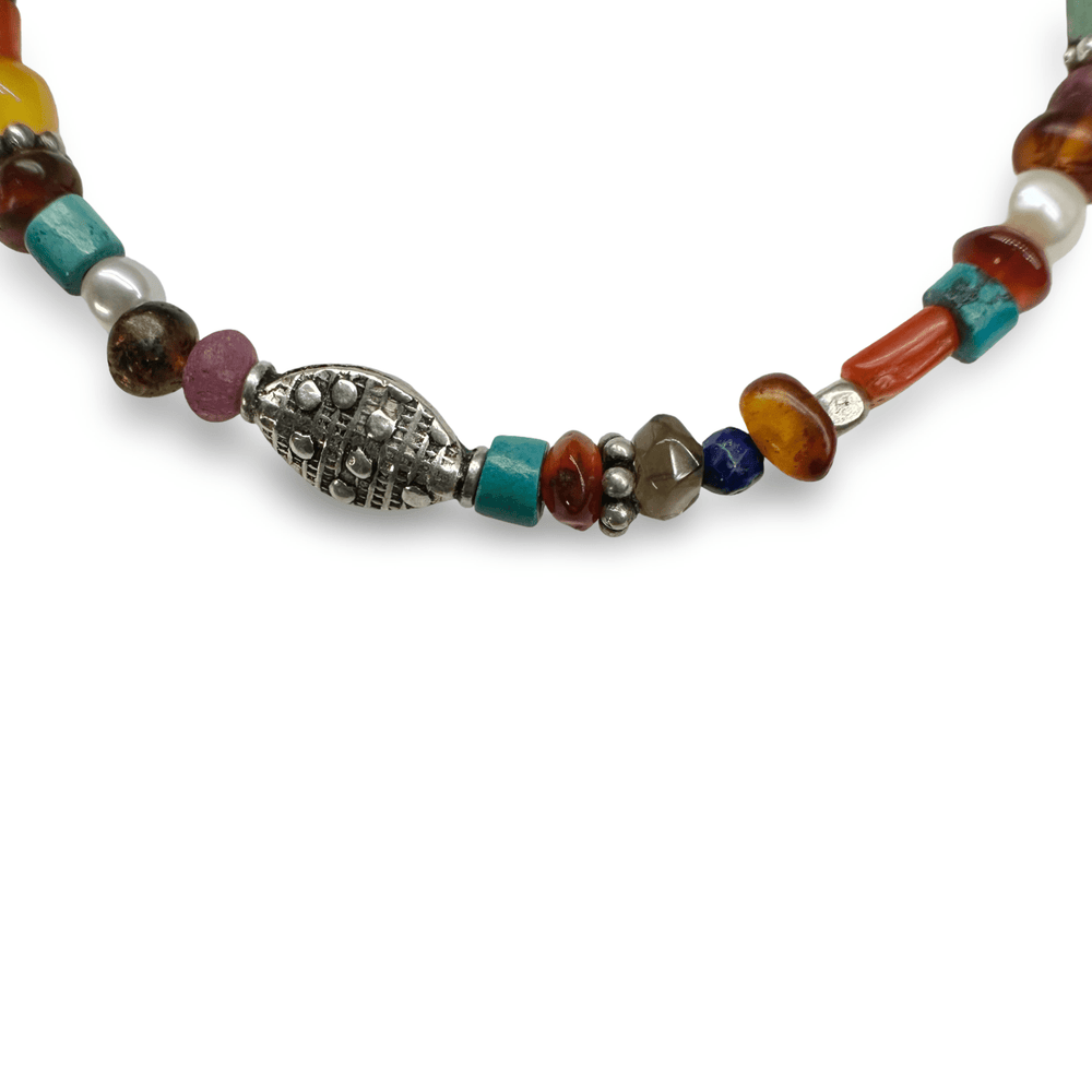 Handgefertigtes Armband aus Edelsteinen, Perlen und Silber - Perlen - Atelier Tibet