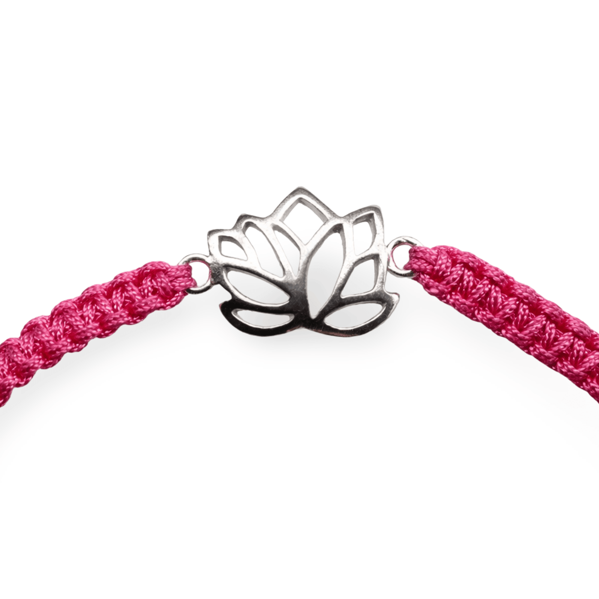 Handgeknüpftes Glücksarmband – Lotusblüte aus Silber - Atelier Tibet