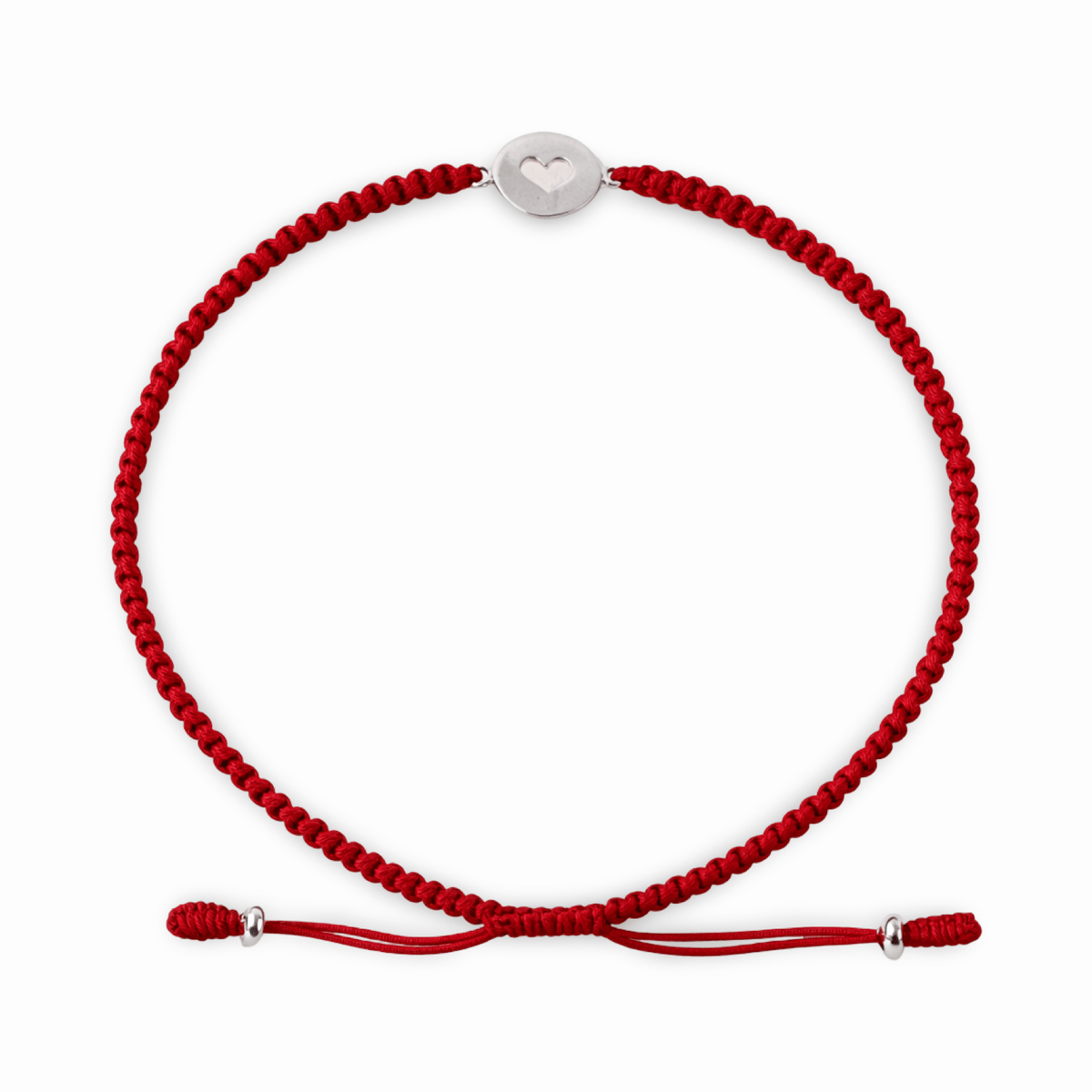 Handgeknüpftes Armband mit Silber - Herz - Atelier Tibet