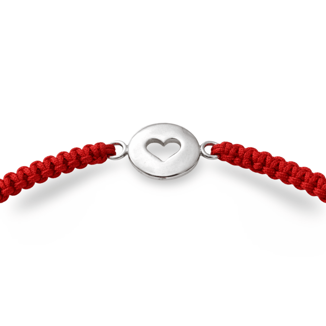 Handgeknüpftes Armband mit Silber - Herz - Atelier Tibet