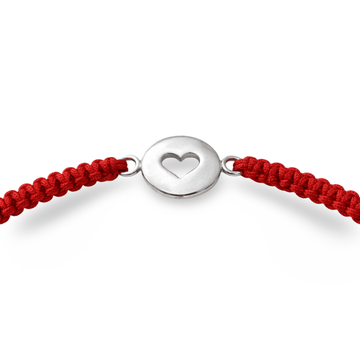 Handgeknüpftes Armband mit Silber - Herz - Atelier Tibet