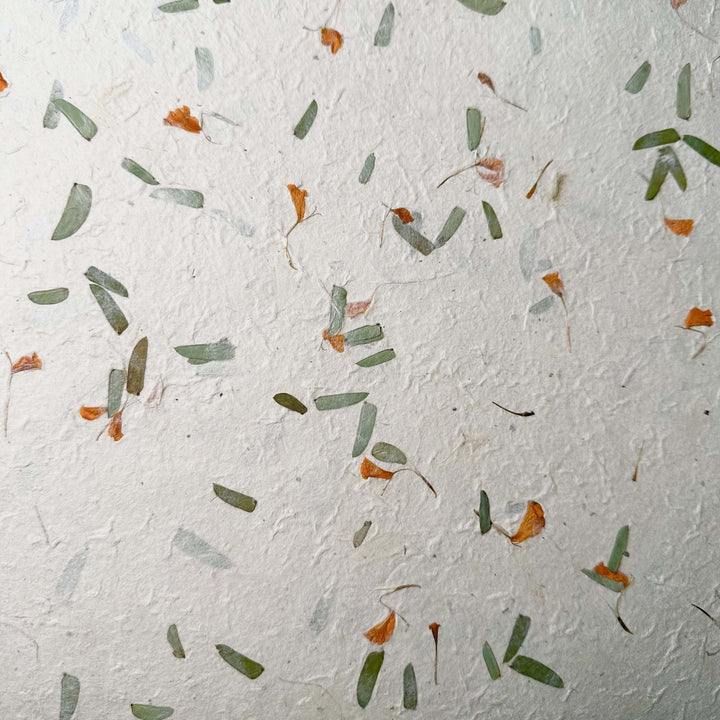 Handgeschöpftes Lokta - Papier mit Sommerblumen - Mischung - Atelier Tibet