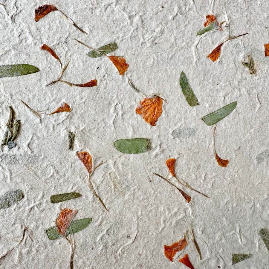 Handgeschöpftes Lokta - Papier mit Sommerblumen - Mischung - Atelier Tibet