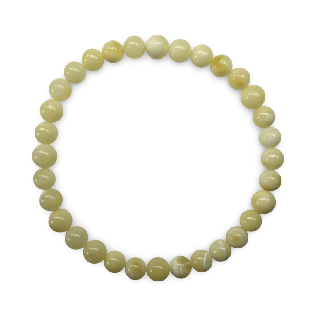 Hellgelbes Bernstein Mala-Armband - Atelier Tibet