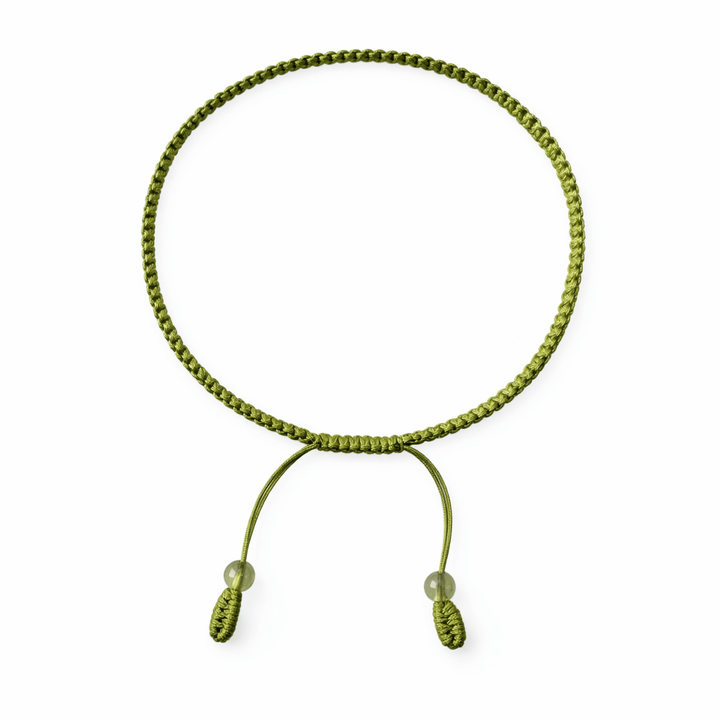 Hellgrünes handgeknüpftes Armband - Atelier Tibet