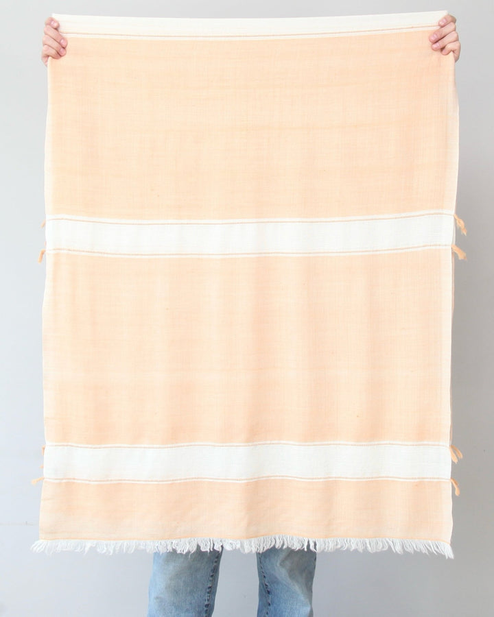 Himalaya Kaschmir Schal • 100% Pashmina • Apricot & Offwhite - Atelier Tibet