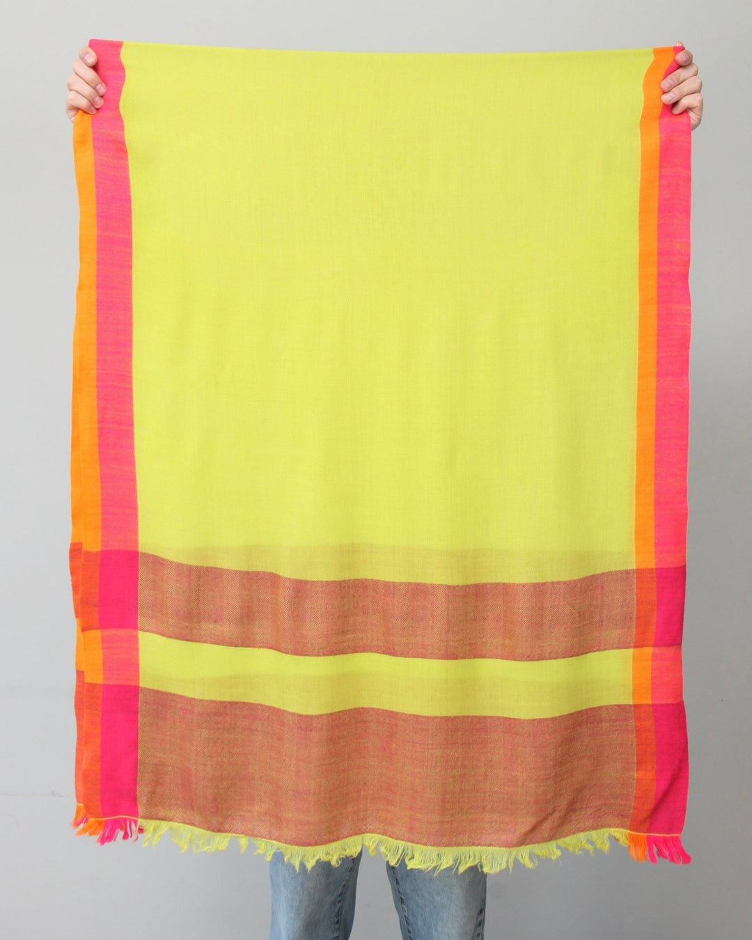 Himalaya Kaschmir Schal • 100% Pashmina • Grün, Pink, Orange, Braun - Atelier Tibet