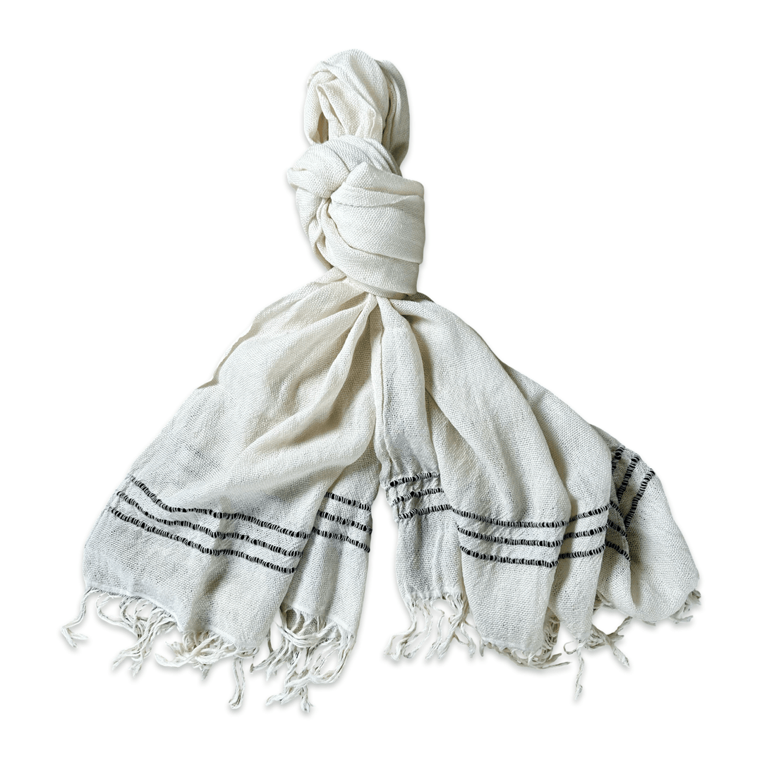 Himalaya - Schal • 100% Wolle • Altweiss - Atelier Tibet