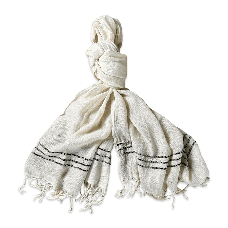 Himalaya - Schal • 100% Wolle • Altweiss - Atelier Tibet