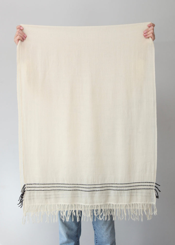 Himalaya - Schal • 100% Wolle • Altweiss - Atelier Tibet