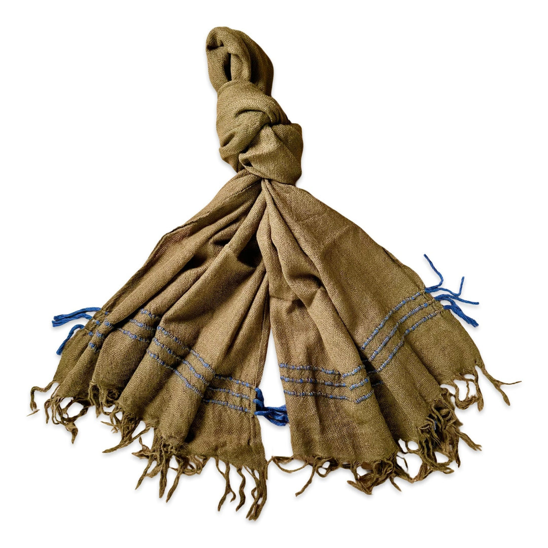 Himalaya - Schal • 100% Wolle • Olivgrün - Atelier Tibet