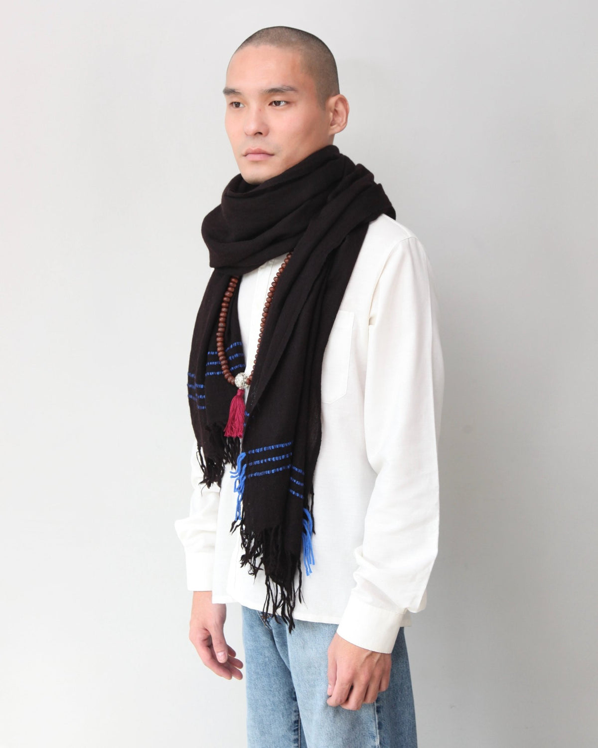 Himalaya - Schal • 100% Wolle • Schwarz - Atelier Tibet