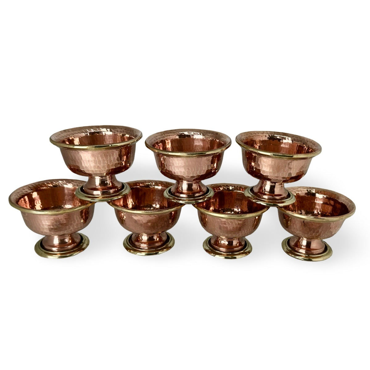Hochwertige «Chöpa» Altar Wasserschalen aus Kupfer - Atelier Tibet