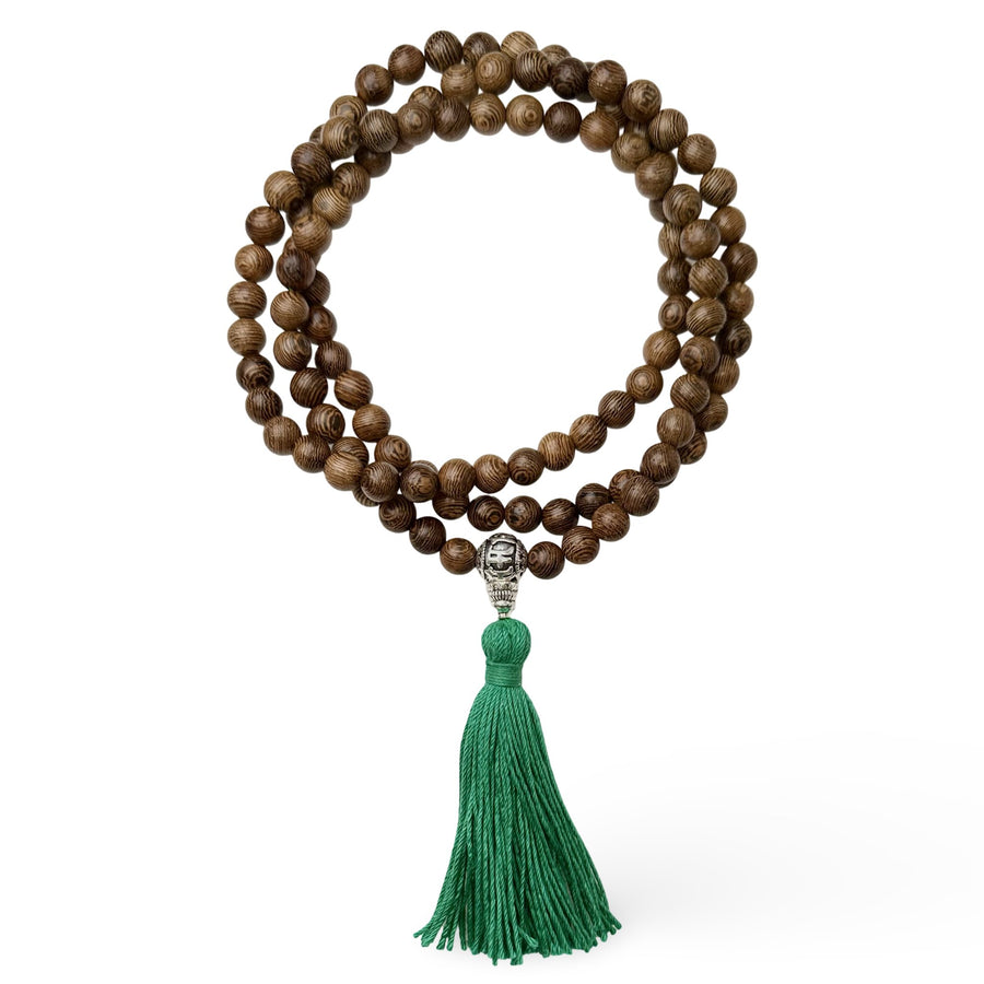 Holz Mala mit Metall - Guru - Perle und Quaste - Atelier Tibet