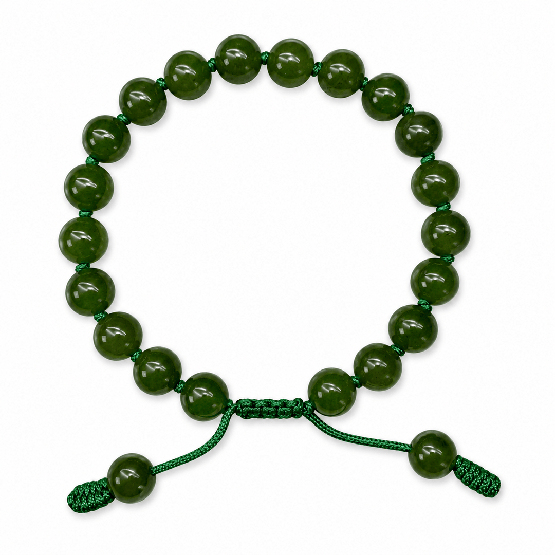 Jade - Mala - Armband – tiefgrün, handgeknüpft - Atelier Tibet