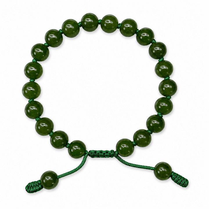 Jade - Mala - Armband – tiefgrün, handgeknüpft - Atelier Tibet