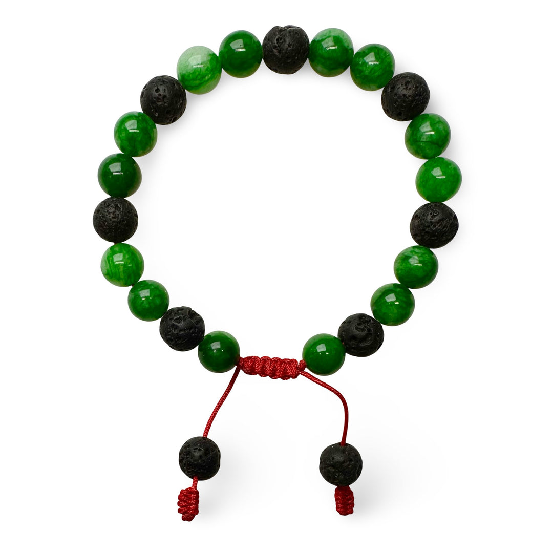 Jade und Lava Mala - Armband (Ø 8 mm) - Atelier Tibet