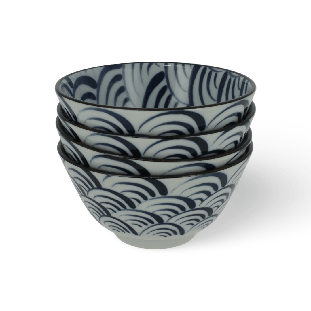 Japanische Keramik - Bowl mit Wellenmuster - Atelier Tibet
