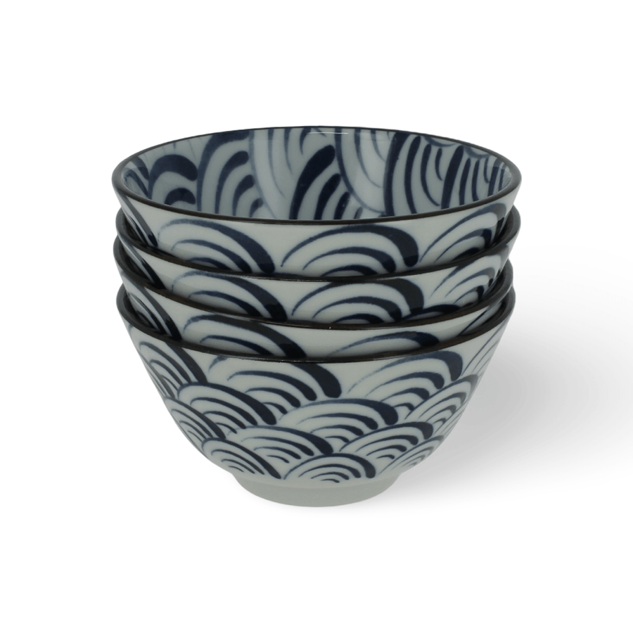 Japanische Keramik - Bowl mit Wellenmuster - Atelier Tibet