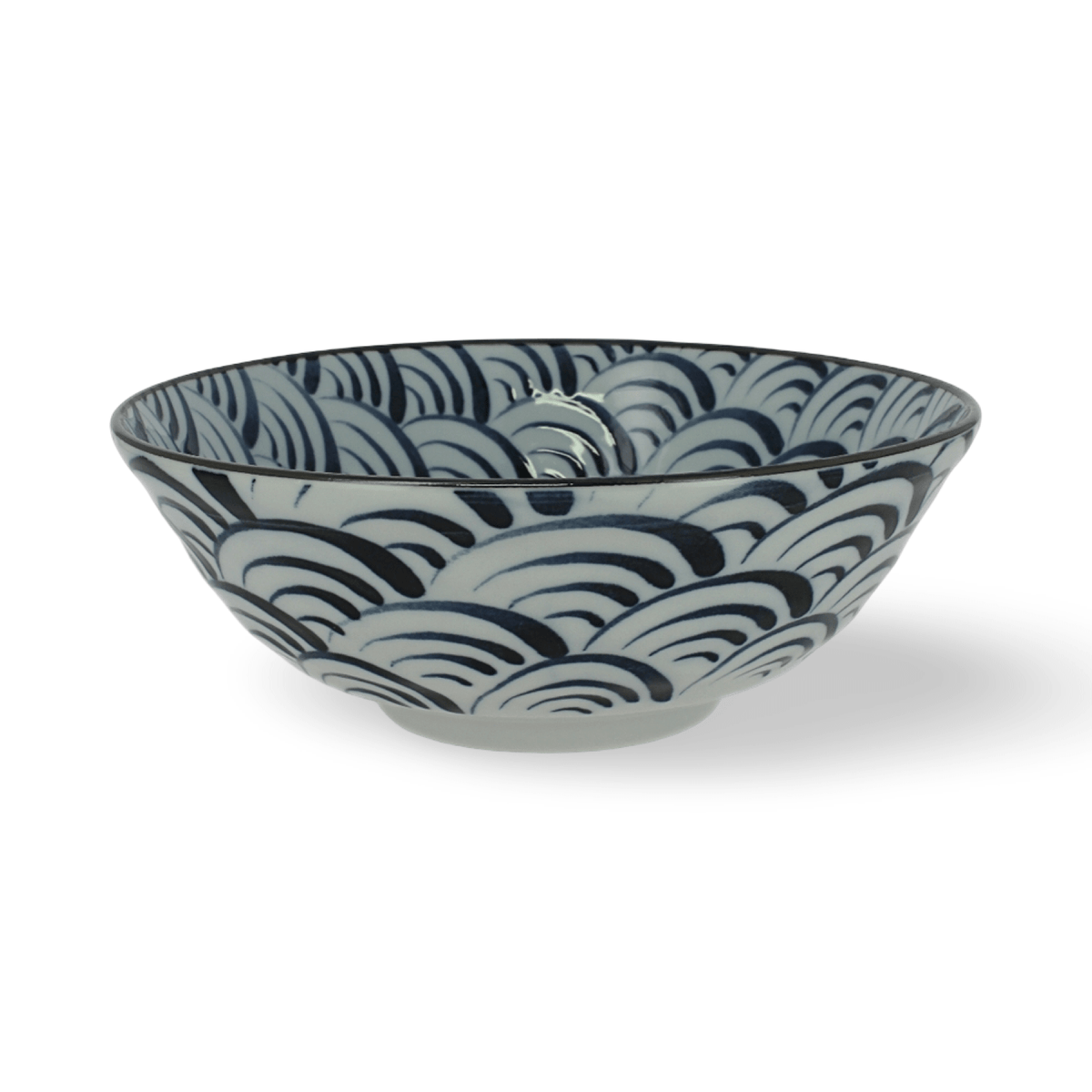 Japanische Keramikschale mit Wellenmuster - Atelier Tibet