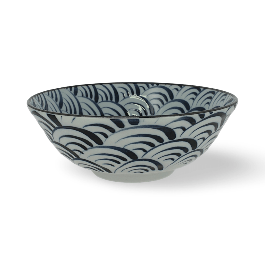 Japanische Keramikschale mit Wellenmuster - Atelier Tibet