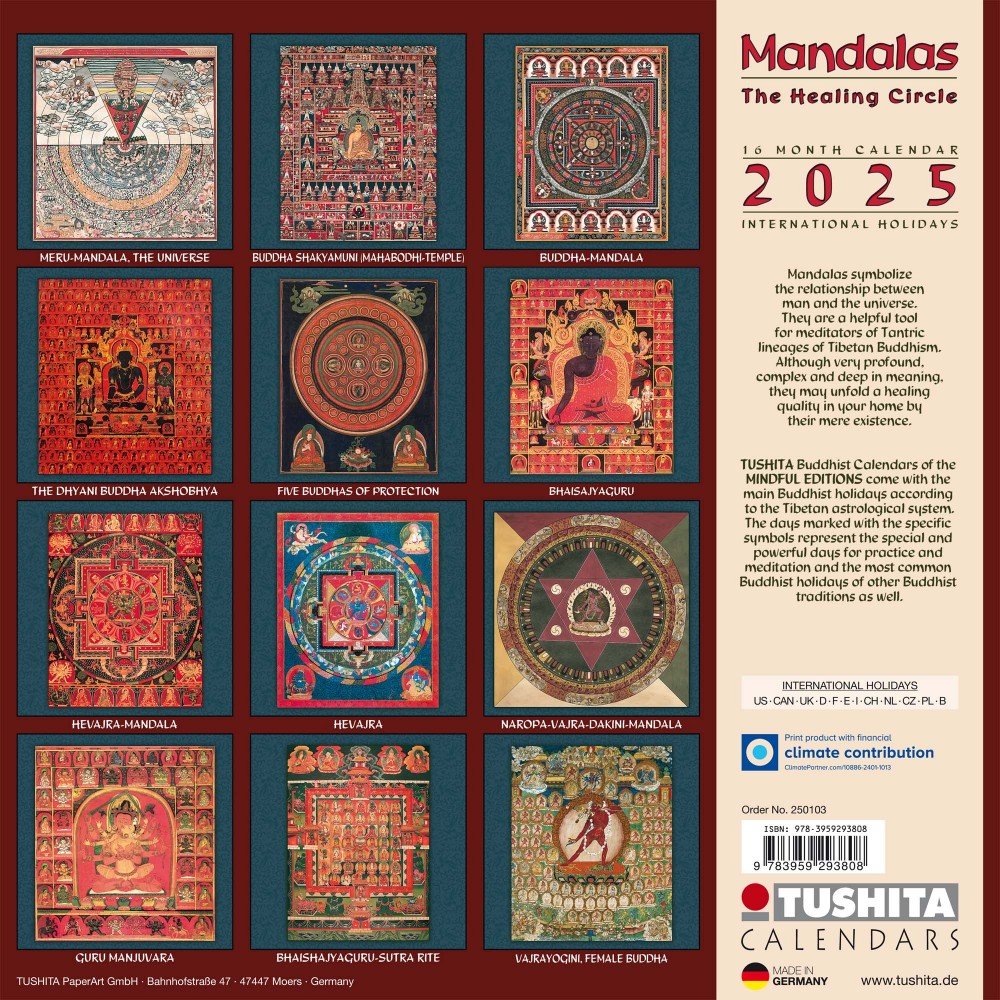 Kalender 2025 «The Healing Mandalas» - Atelier Tibet