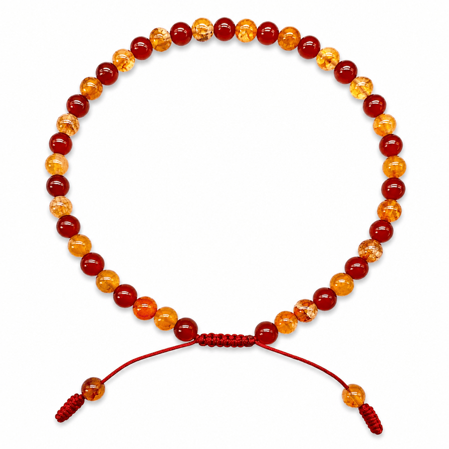 Karneol-Crackle-Achat Armband Mala - Atelier Tibet